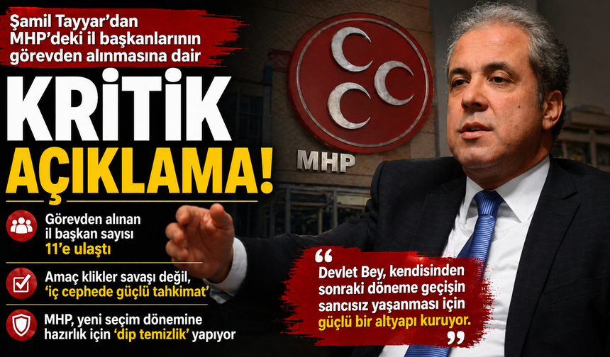 Şamil Tayyar’dan MHP’deki il başkanlarının görevden alınmasına dair kritik açıklama