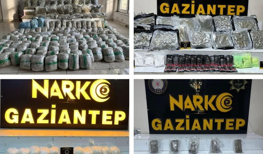Gaziantep’te kilolarca uyuşturucu madde ele geçirildi: Onlarca şüpheli tutuklandı!
