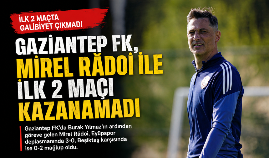 Gaziantep FK, Mirel Rădoi ile ilk 2 maçı kazanamadı