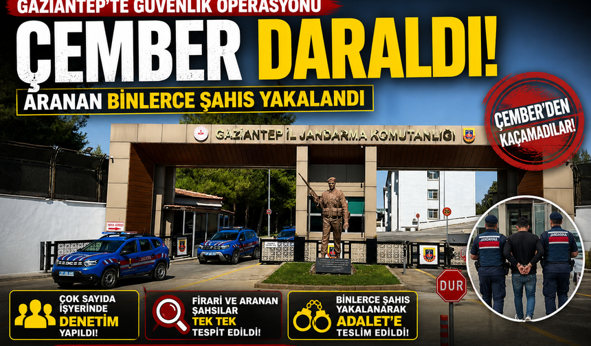 Gaziantep’te aranan şahıslar Çember’den kaçamadı! Aranan binlerce şahıs yakalandı…