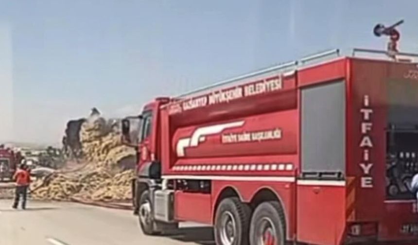 Gaziantep’te otoyolda tırda yangın(VİDEOHABER)