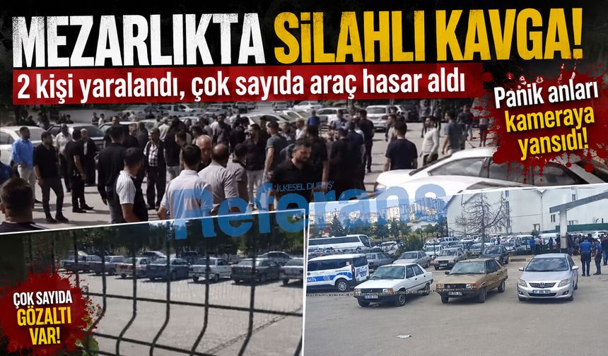 Gaziantep'te mezarlıkta silahlı çatışma: O anlar kameralara yansıdı (Video haber)