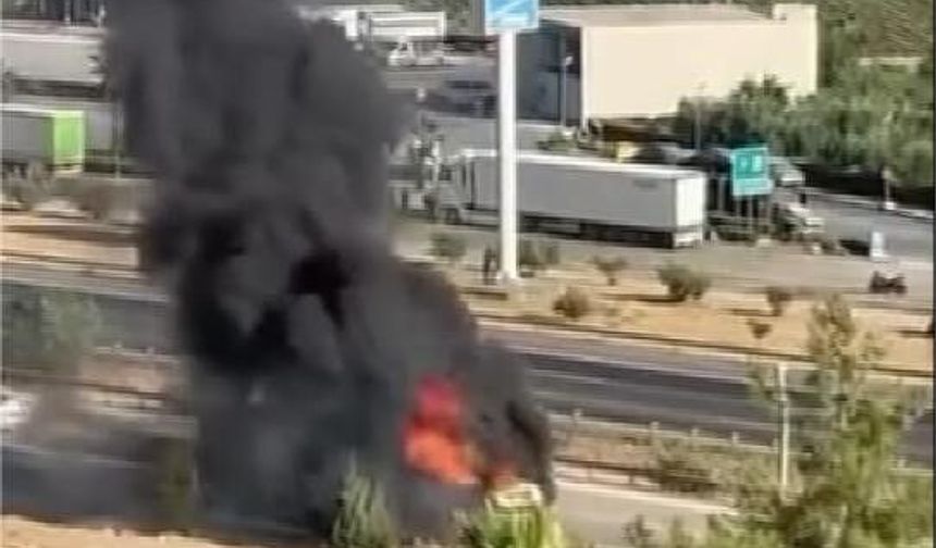 TAG otoyolunda çikolata yüklü tır yandı!