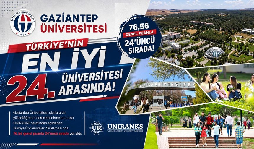 Gaziantep Üniversitesi Türkiye’nin en iyi 24 üniversitesi arasında