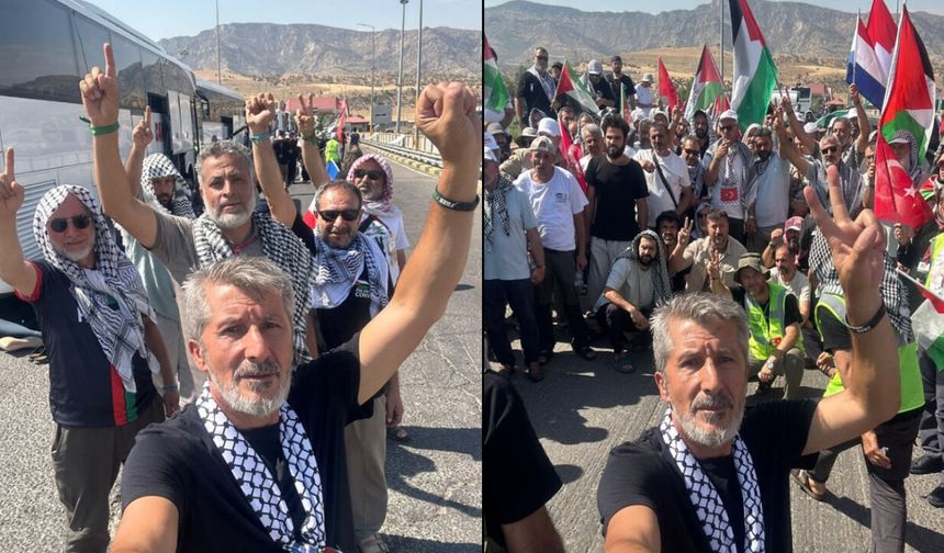 Gazze’deki ablukayı kırmak için yola çıkmışlardı! Uluslararası Filistin Konvoyuna engel!