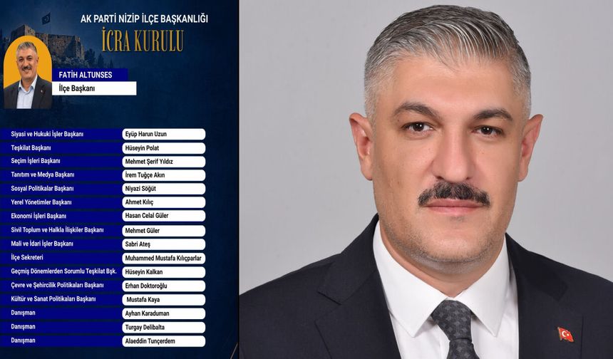AK Parti Nizip’te Altunses'in A Takımı belli oldu! İşte o isimler…