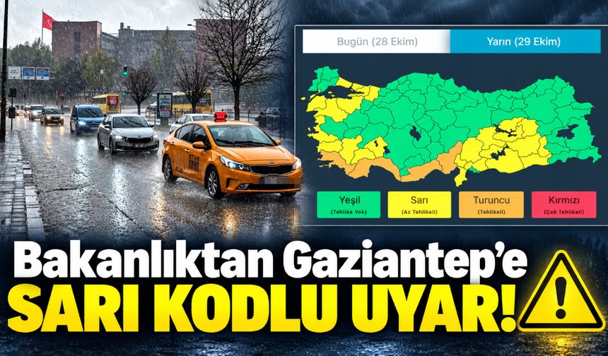 Bakanlıktan Gaziantep’e sarı kodlu uyarı!
