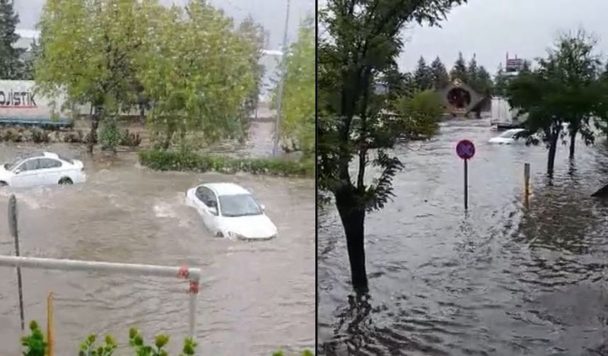 Gaziantep OSB’yi sağanak yağış vurdu! Vatandaşlar işyerlerinde mahsur kaldı, araçlar sürüklendi… İşte o anlar