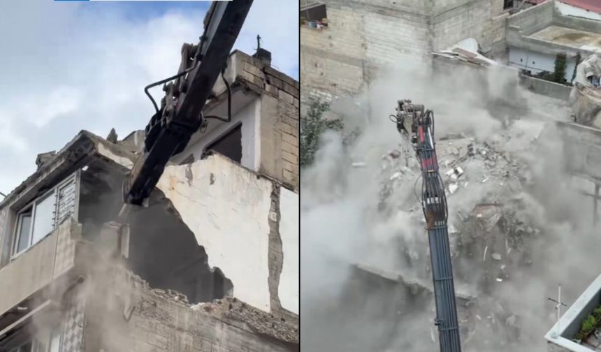 Gaziantep’te 4 katlı bina böyle yıkıldı! İşte o anlar…