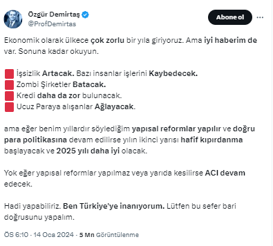 Özgür Demirtaş'ın paylaşımı!