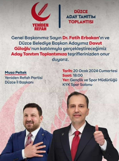 Davut Güloğlu'nun tanıtılacağı toplantıya davet afişi! 