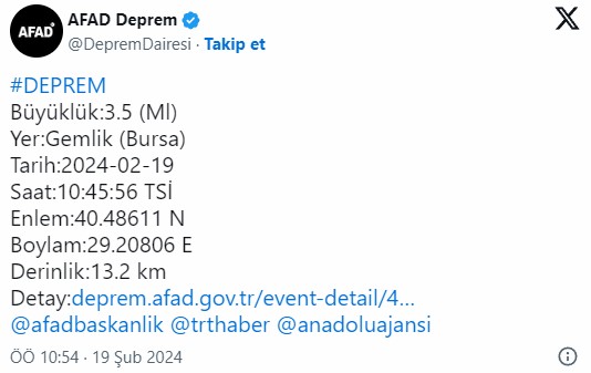 Gemlik ilçesinde yaşanan 3.5 büyüklüğündeki deprem, bölgede ve çevre illerde yaşayan insanlarda endişe yaratırken, yetkililer olayın kontrol altına alınması için çalışmalarını sürdürüyor. Depremin yarattığı etkiler ve alınan önlemlerle ilgili güncel bilgiler, ilerleyen saatlerde duyurulacak.