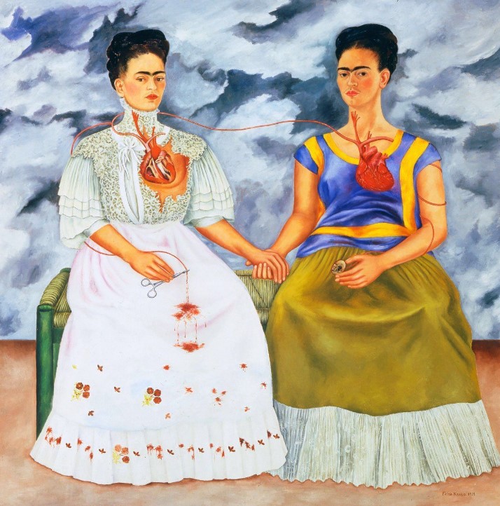 İki Frida, 1939, Tuval üzerine yağlı boya, 173.5 x 173 cm, Museo de Arte Moderno, Mexico City, Meksika.
