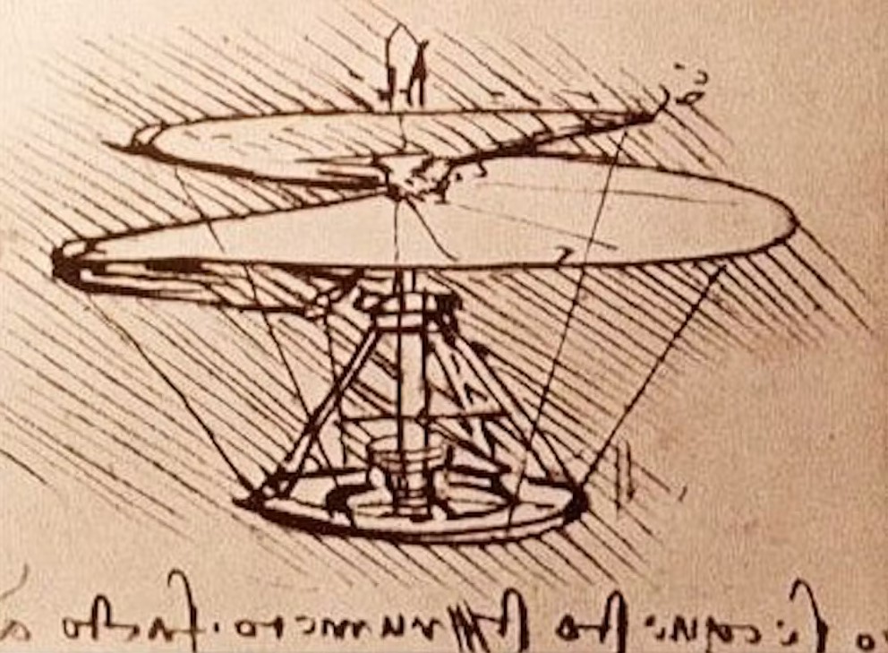 Leonardo da Vinci'nin helikopter taslağı