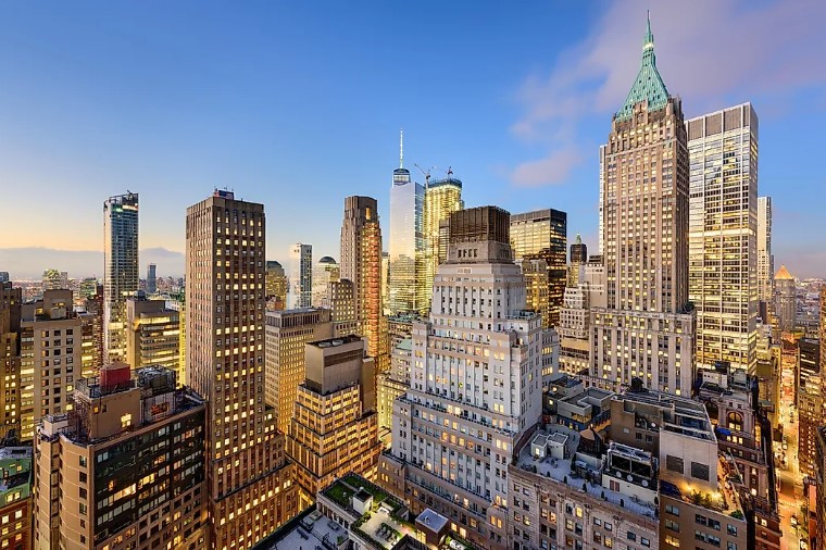 New York City Finans Bölgesi Sehir Manzarasi