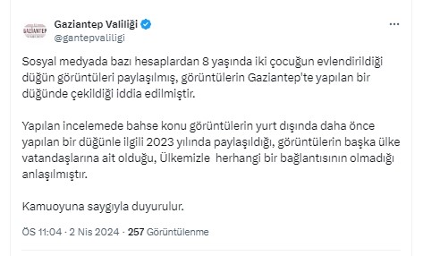 Valilikten 8 Yaşındaki Damat Videosu ile İlgili Flaş Açıklama! 