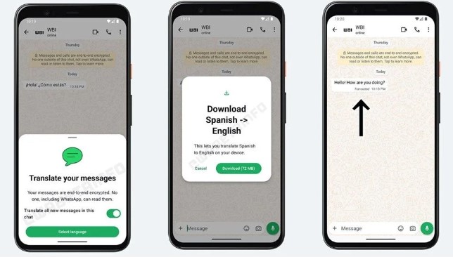 DİL PAKETİ YÜKLEME GEREKSİNİMİ
WhatsApp, kullanıcıların mesajları bir dilden başka bir dile çevirmesine olanak tanıyacak bu yeni özelliği geliştiriyor. Kullanıcılar, çevirmek istedikleri dili seçtikten sonra WhatsApp, gerekli dil paketini indirmelerini isteyecek. Bu dil paketleri, mesajların doğru ve hızlı bir şekilde çevrilmesini sağlayacak.
