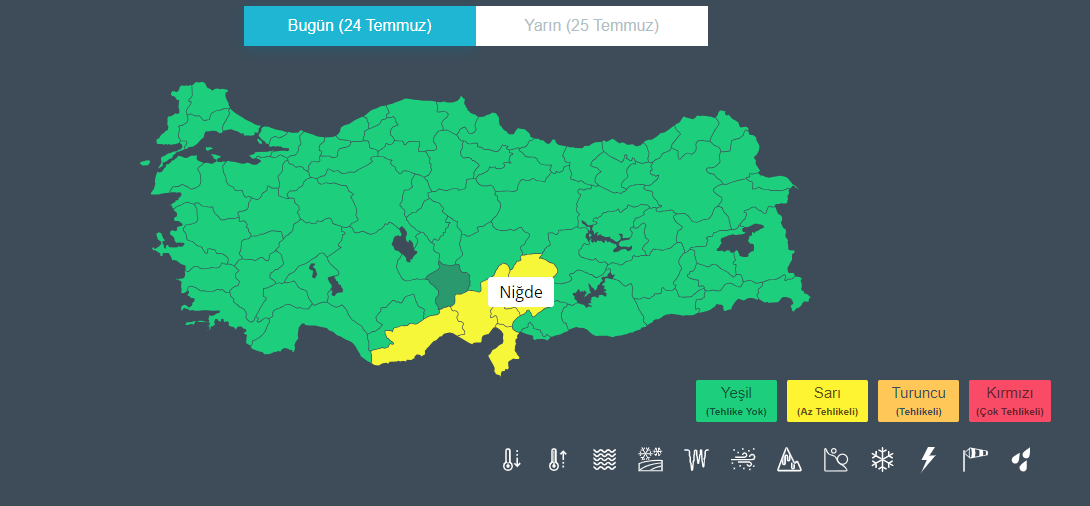 Meteoroloji'den Gaziantep’e Uyarı Gaziantep’te 24 Temmuz Hava Durumu (6)