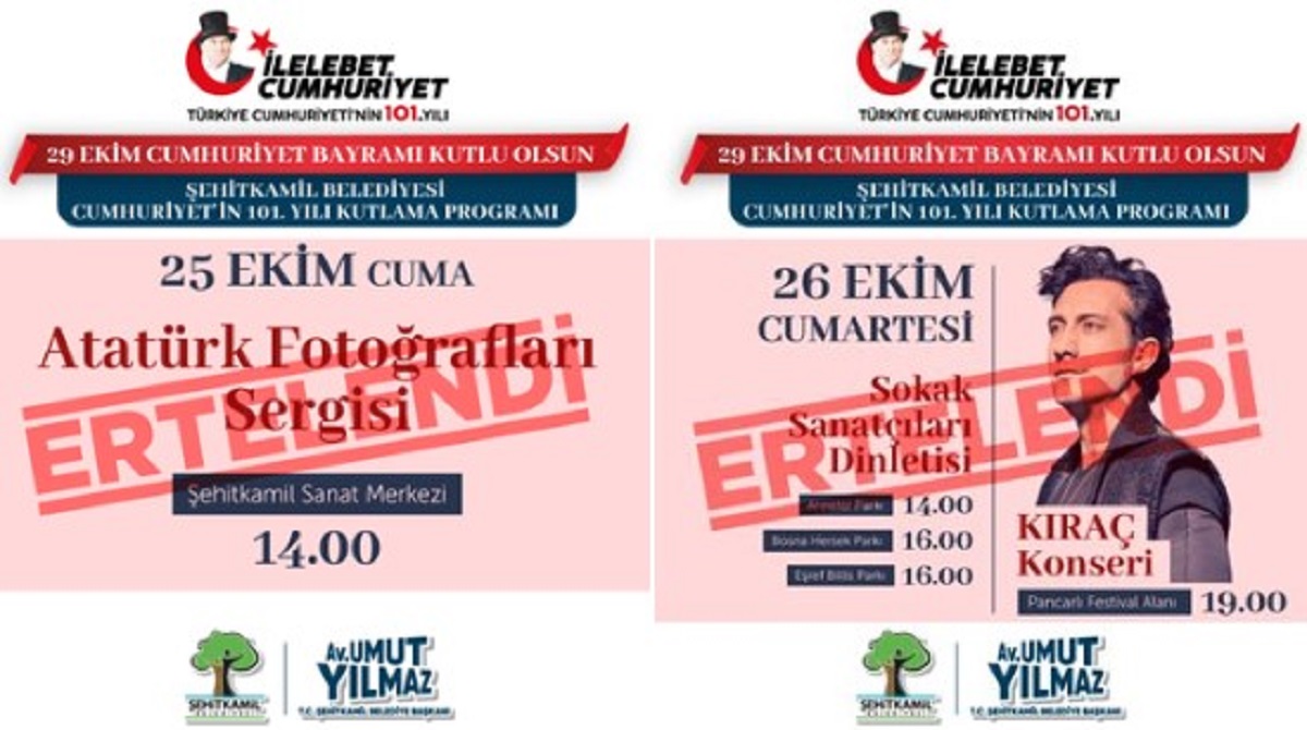 Şehitkamil Belediyesi De Kutlamaları Iptal Etti