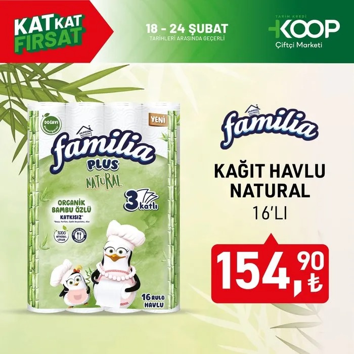 TEMİZLİK ÜRÜNLERİNDE UYGUN FİYATLAR
Ev hijyenine önem verenler için temizlik ürünlerinde de indirimler mevcut. Kağıt havlu, 154,90 TL'lik avantajlı fiyatıyla ihtiyaç listelerinin başında yer alıyor. Ayrıca, bebek bezlerinde de kampanya bulunuyor. Bebek bezi 91,90 TL fiyat etiketiyle satışta.

BEBEK BEZİ 91,90 TL
