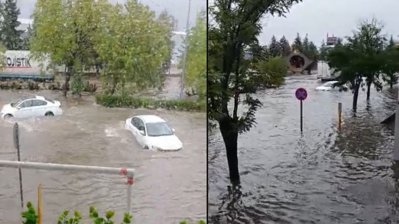 Gaziantep OSB’yi sağanak yağış vurdu! Vatandaşlar işyerlerinde mahsur kaldı, araçlar sürüklendi… İşte o anlar